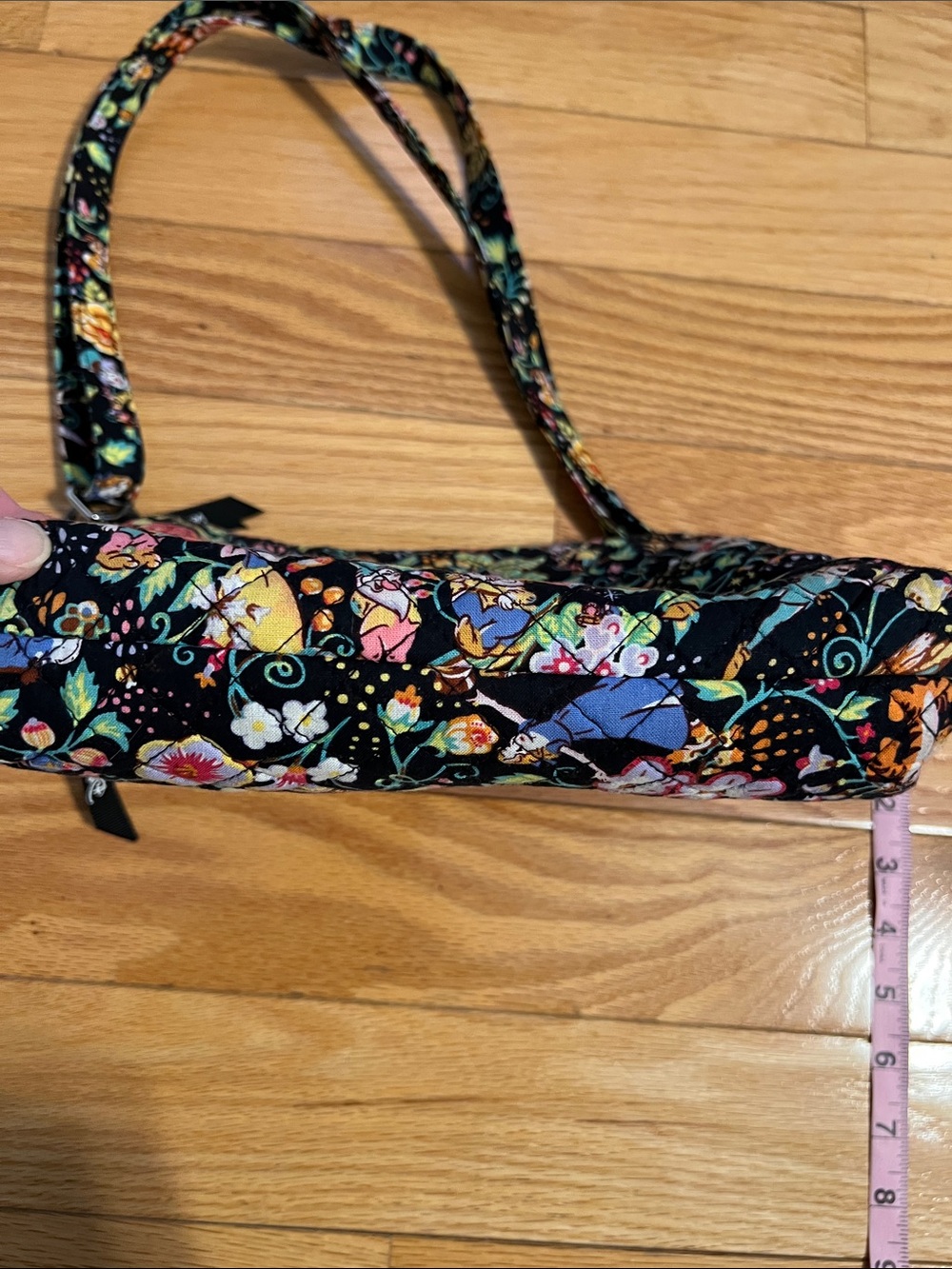 Vera Bradley Disney Black Floral Quilted Crossbody - Picture 6 of 12